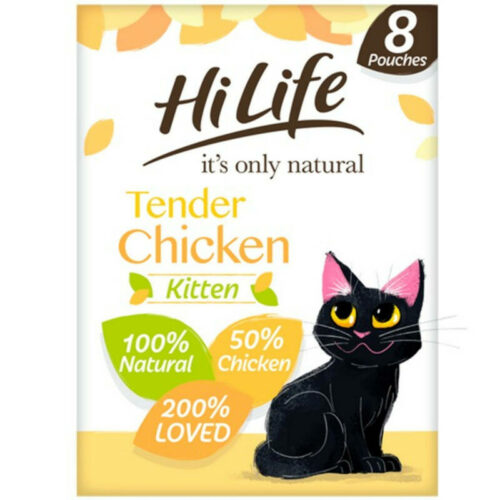 HiLife Its Only Natural Kitten Tender Chicken In Jelly Wet Cat Food Pouches 8x70g