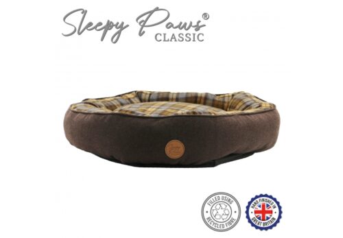 Ancol Brown & Blue Tartan Donut Bed 70cm