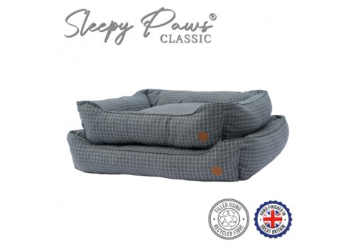 Ancol Blue Check Domino Square Bed