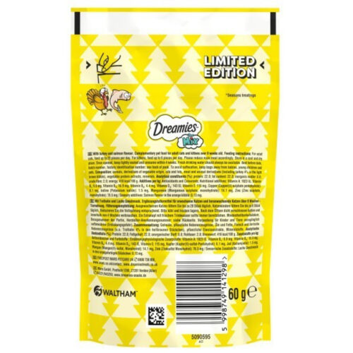 Dreamies Mix Cat Treats With Turkey & Salmon 60g - Image 2