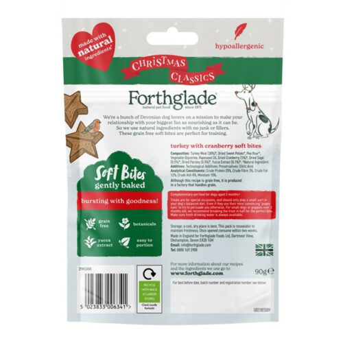 Forthglade Natural Christmas Soft Bites Turkey & Cranberry 90g - Image 2