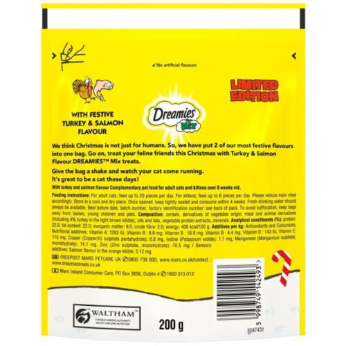 Dreamies Mix Cat Treats With Turkey & Salmon 200g - Image 3