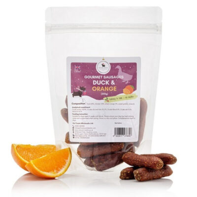 Pet Treat Wholesale Gourmet Duck & Orange Sausage 250g