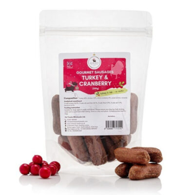 Pet Treat Wholesale Gourmet Turkey & Cranberry Sausage 250g