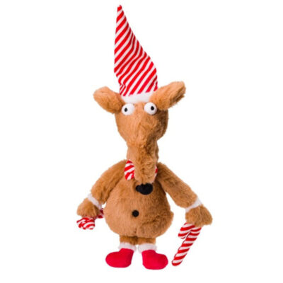 House Of Paws Brown Plush Christmas Rat Dog Toy
