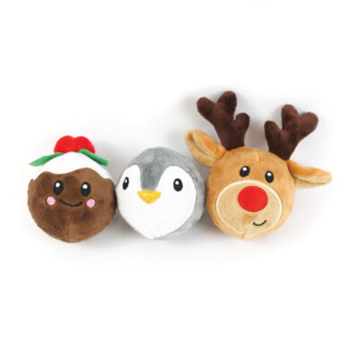 Happy Pet Festive Characters Tennis Balls Dog Toy