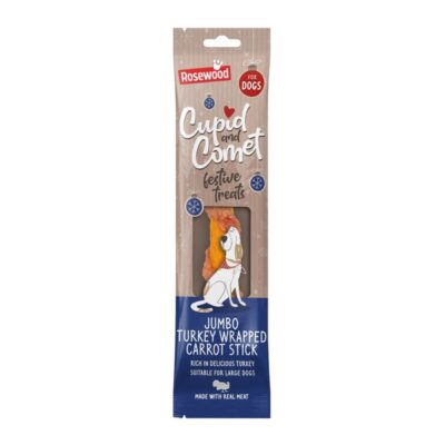 Rosewood Jumbo Turkey Wrapped Carrot Stick Dog Treat 70g