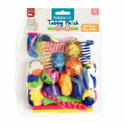 Tabby Patch Cat Play Ball Multi Pack 24pcs