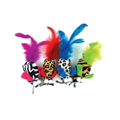 Tabby Patch Safari Feather Mouse Cat Toy