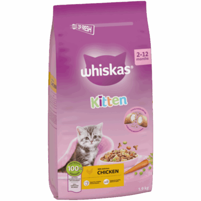 Whiskas Kitten 2-12 Months Dry Cat Food Chicken 1.9kg