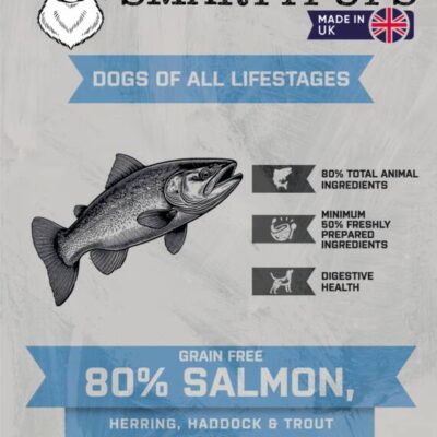 Smartypups Wilderness 80 Grain Free Dog Food For All Life Stages - Salmon, Herring, Haddock & Trout
