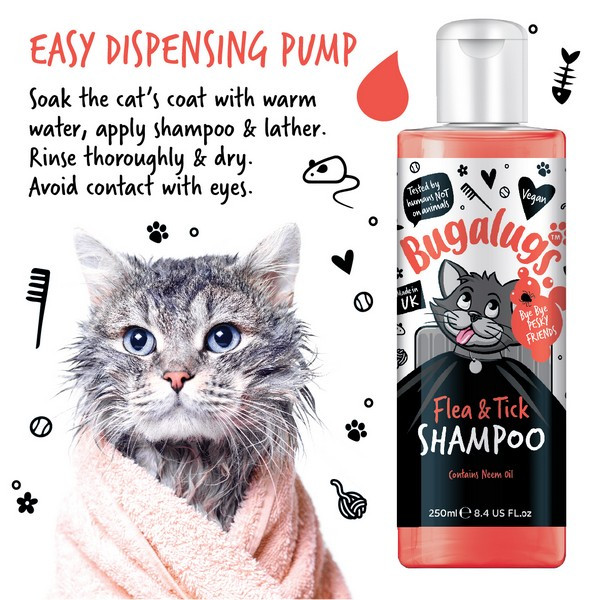 Bugalugs Cat Flea & Tick Shampoo 250ml - Image 2