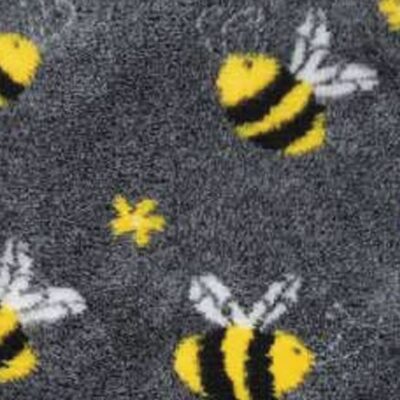 Vetbed® Non-Slip Comfort Charcoal Grey with Yellow Bumblebees