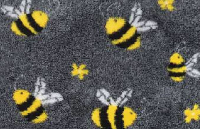 Vetbed® Non-Slip Comfort Charcoal Grey with Yellow Bumblebees