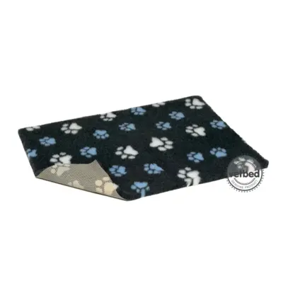 Vetbed® Non-Slip Comfort Charcoal Grey with Blue & White Paws